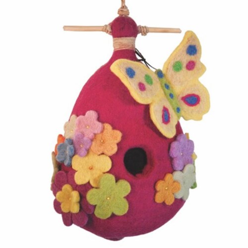 Felt Birdhouse - Butterfly Perspective: front