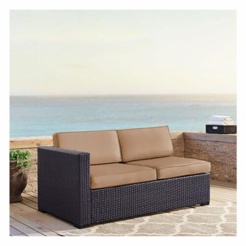 Biscayne Loveseat With Int Arm With Mocha Cushions Perspective: front