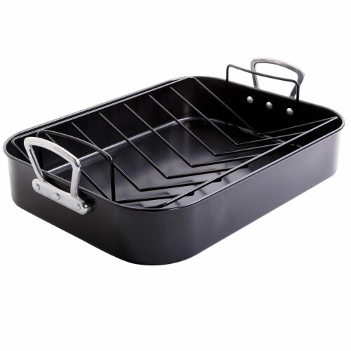 2 Piece Broxton Turkey Roaster & V-Rack Perspective: front
