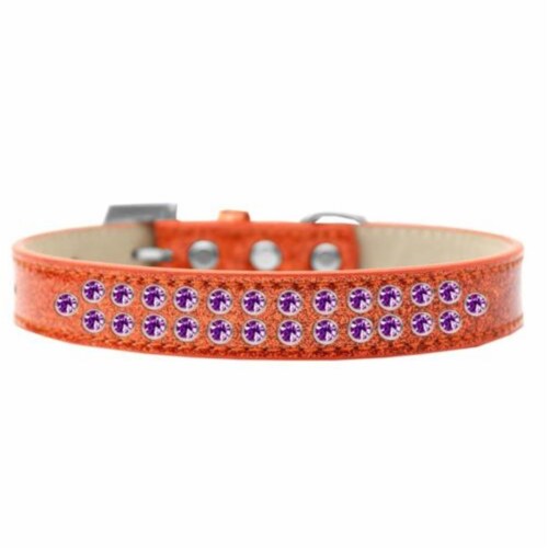 Purple rhinestone dog collar sale