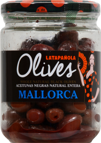 La Espanola Mallorca Whole Black Olives Perspective: front