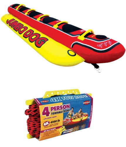 AIRHEAD HD-5 Jumbo Hot Dog 5-Person Rider Inflatable Towable Tube 