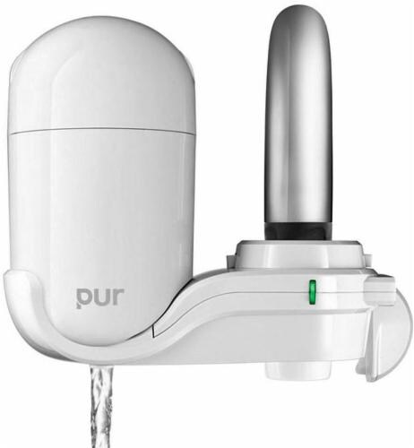 Pur Basic Vertical Faucet Mount Filtration System - White Perspective: front