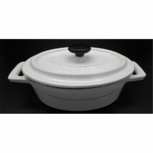 Starcrafts 204 Cast Iron Dutch Oven, White Perspective: front