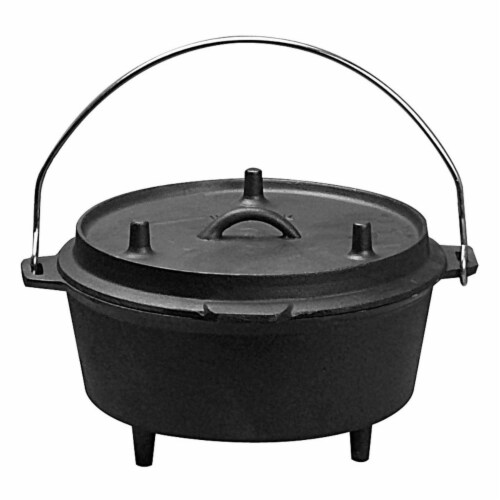 StarCrafts PS193 5 qt. Pre-Seasoned Cast Iron Camping Dutch Oven Perspective: front
