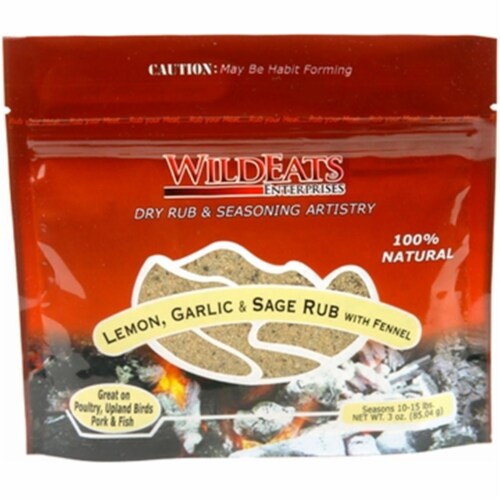 Wild Eats 34045 Lemon, Garlic & Sage with Fennel Rub - Pack of 6 Perspective: front