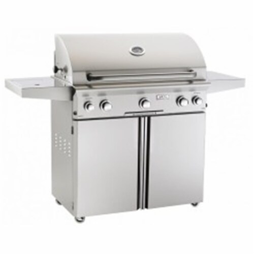 American Outdoor Grill 36PCL 36 in. L-Series Propane Gas Grill On Cart Side Burner Rotisserie Perspective: front