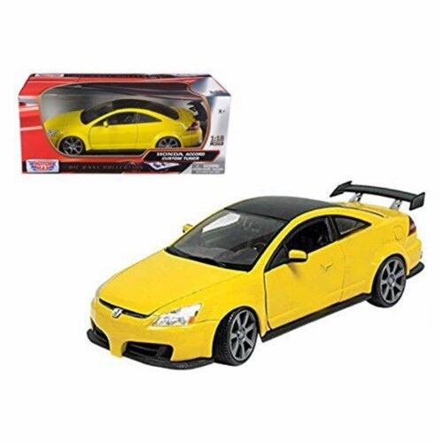 Motormax 73146y 1 by 18 2003 Honda Accord Custom Tuner Diecast Model Car - Yellow Perspective: front