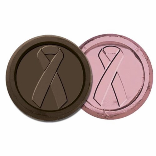 Chocolate Chocolate 325000 Breast Cancer Awareness Coin-Dark - Pack of 250 Perspective: front