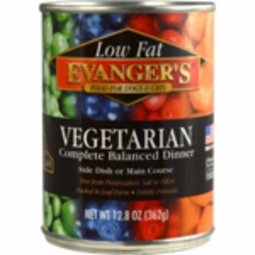 Evangers 077627201011 12.8 oz Super Premium Vegetarian Dinner Can Dog & Cat Food - 12 Count Perspective: front