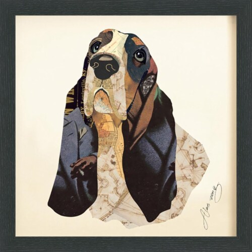 Empire Art Direct DAC-087-1717B Basset Hound - Dimensional Art Collage Hand Signed by Alex Ze Perspective: front