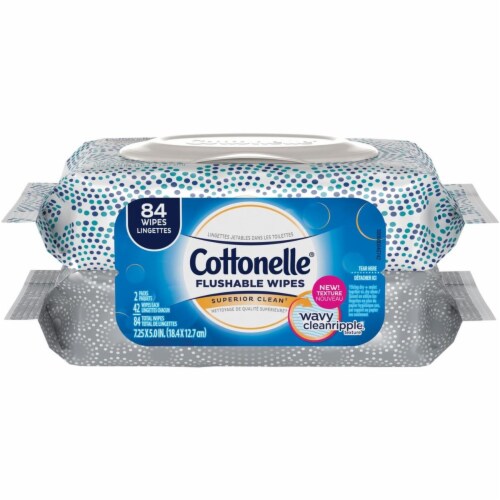 Kimberly-Clark KCC35970CT Cottonelle Flushable Wet Wipes - Pack of 2 Perspective: front