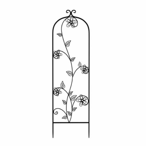 Pure Garden 50-LG5080 Decorative Lattice Metal Panel Garden Trellis, Black Perspective: front