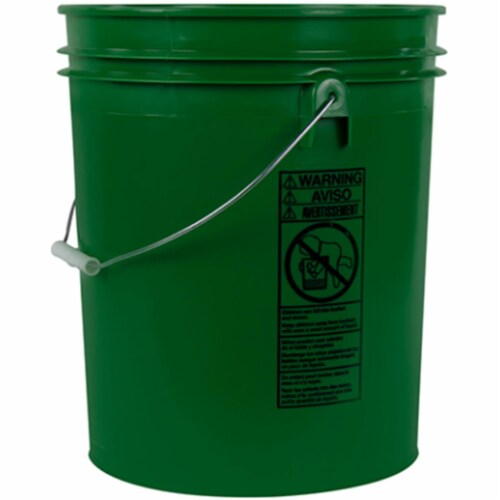 Berry Plastics GN-65 5 gal Utility Pail with Lid, Green Perspective: front