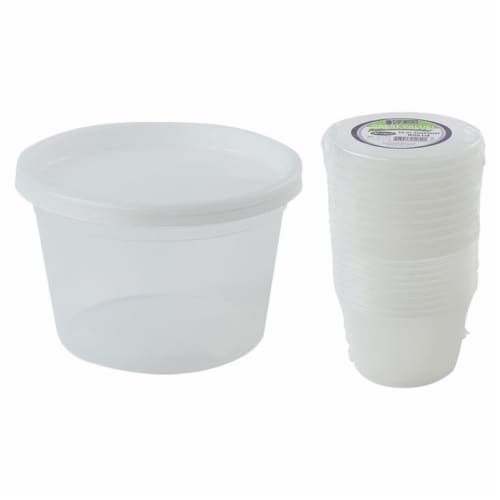 DDI 2269567 16 oz. Deli Container with Lids 10-Packs - Nicole Home Collection Case of 25 Perspective: front