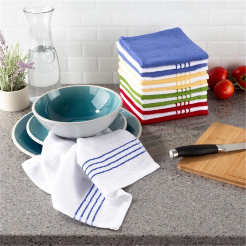 Lavish Home 69-003DC 12.5 x 12.5 in. Absorbent 100 Percent Cotton Kitchen  Dish Wash Cloths Wi, 1 - Fry's Food Stores