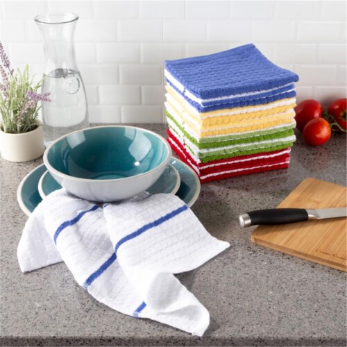 Lavish Home 69-006DC 12.5 x 12.5 in. 100 Percent Cotton Kitchen Dish Cloth  With Waffle Weave,, 1 - Fry's Food Stores