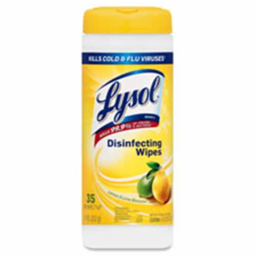 Reckitt Benckiser RAC81145CT Lysol Lemon & Lime Disinfect Wipes- 12 Per Carton Perspective: front