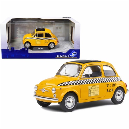 Solido S1801407 1-18 Scale 1965 Fiat 500 L NYC Taxi New York City Diecast  Model Car, Yellow, 1 - Kroger