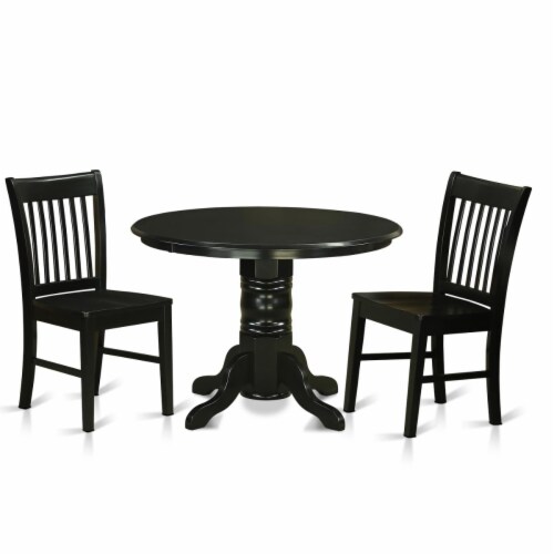 East West Furniture DULE6-BLK-W 6 Piece Dining Table Set Contains A Rectangle Dining Room Table And 4 Wooden Seat Chairs With A Bench, 36x60 Inch
