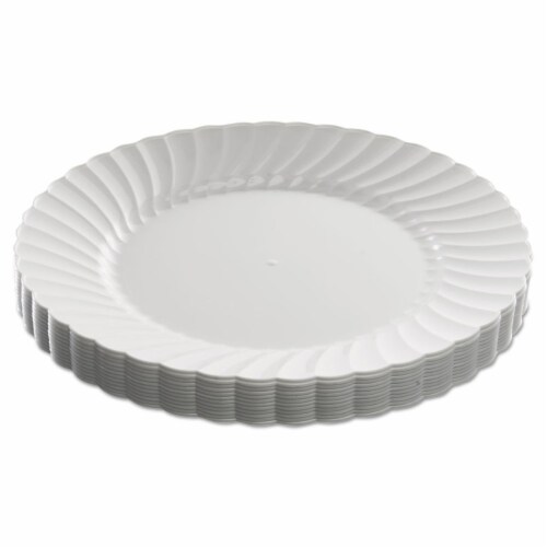 WNA WNARSCW91512W 9 in. Classicware Plastic Dinnerware Plate, White Perspective: front