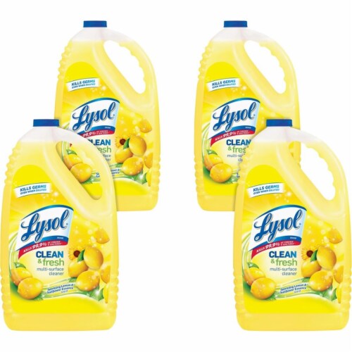 Lysol RAC77617CT 144 oz Clean & Fresh Lemon Cleaner, Yellow - Case of 4 Perspective: front
