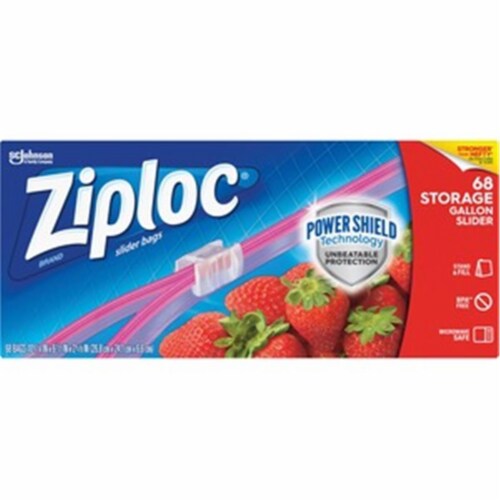 Ziploc SJN316489 1 gal Slider Storage Bag - Pack of 68 Perspective: front