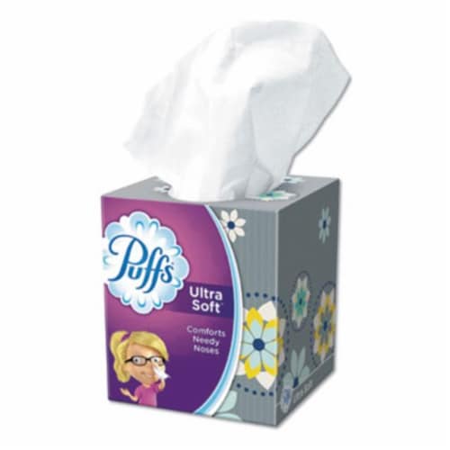Puffs PGC35038 2-Ply Puffs Ultra Soft Facial Tissue, White - Pack of 24 Perspective: front