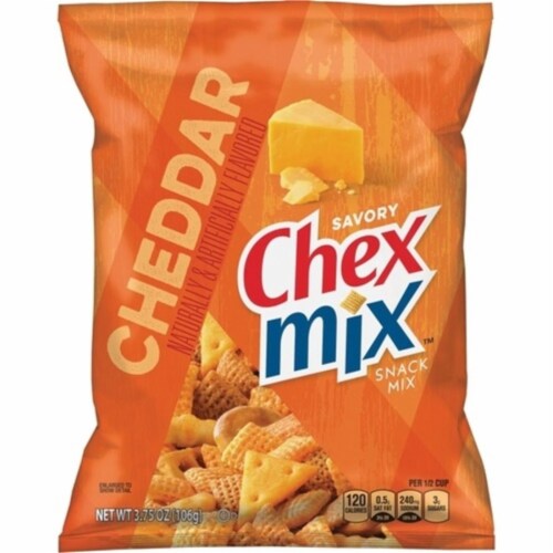 General Mills GNMSN14839 3.75 oz Cheddar Cheese Mix Snack Perspective: front