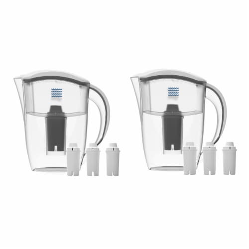 2 Drinkpod  Alkaline Water Pitchers 2.5L Capacity Includes 6 Filters Perspective: front