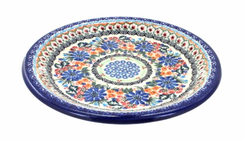 Blue Rose Polish Pottery Ashley Dinner Plate Perspective: front