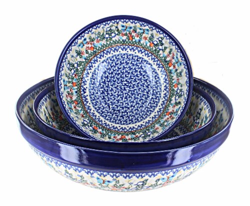Blue Rose Polish Pottery Garden Of Eden Large Scallop Bowl, 1 - Smith’s