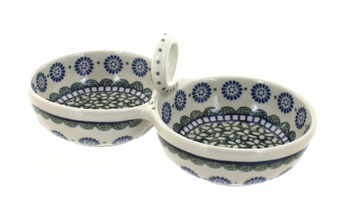 Blue Rose Polish Pottery Maia Divided Seasoning Cellar Perspective: front