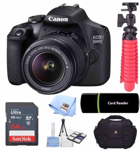 Canon EOS Rebel T6 Digital Camera: 18 Megapixel 1080p HD Video DSLR Bundle With 18-55mm &75-300mm Lenses 32GB (2 X 16GBSD Card) Flash Filter Kit & Bag - Professional Vlogging