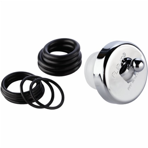 PPP Flip-it Fit All Bathtub Drain Stopper with Chrome Finish 10-100 Perspective: front