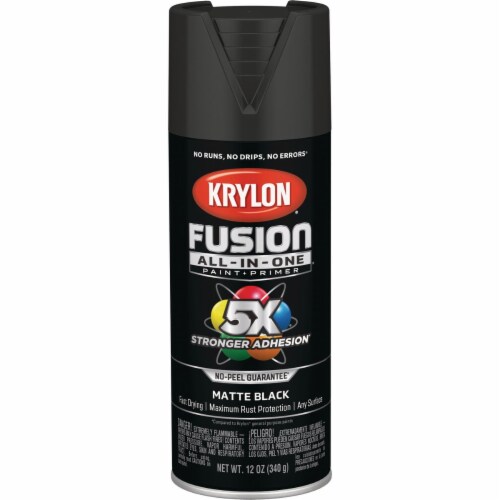 Krylon® Fusion All-In-One® Paint & Primer - Matte Black Perspective: front
