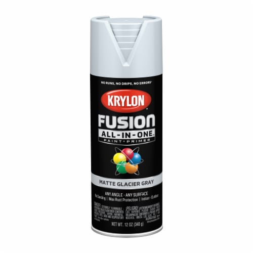 Krylon® Fusion All-In-One™ Matte Glacier Gray Paint + Primer Spray Paint Perspective: front