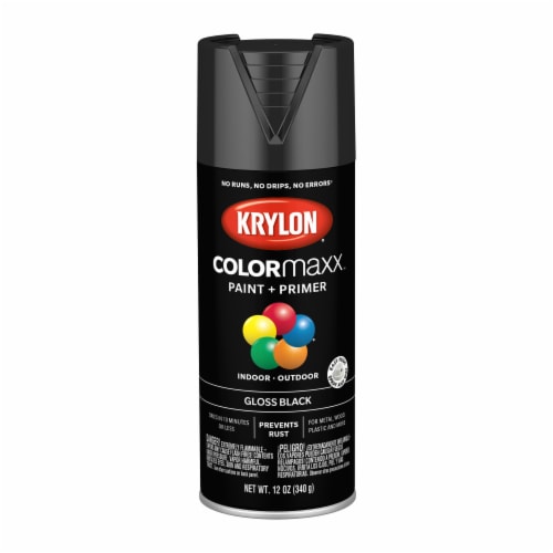Krylon® ColorMaxx Gloss Black Indoor/Outdoor Spray Paint and Primer Perspective: front