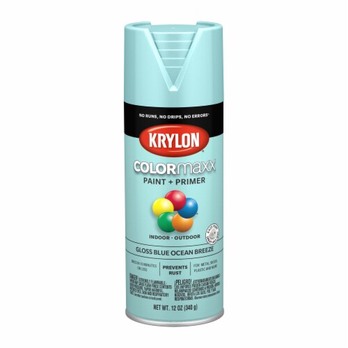 Krylon® Colormaxx Gloss Blue Ocean Breeze Paint & Primer Perspective: front
