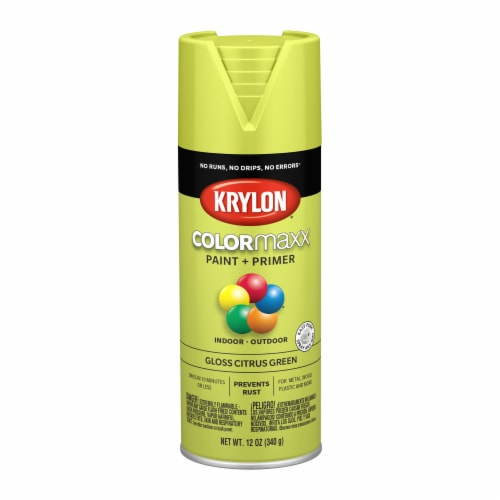 Krylon® Colormaxx Gloss Citrus Green Spray Paint & Primer Perspective: front