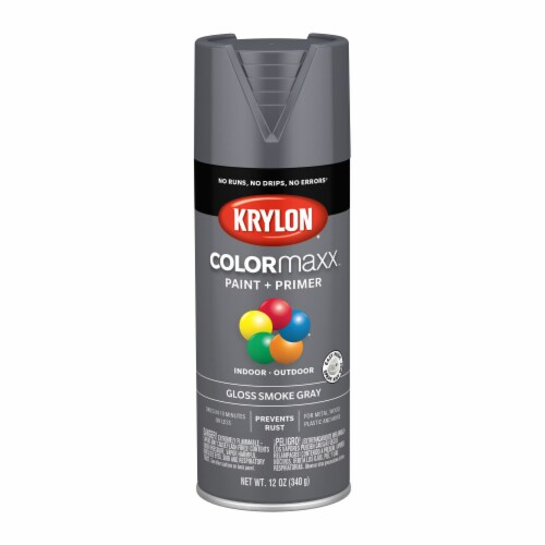 Krylon® ColorMaxx Indoor/Outdoor Gloss Smoke Gray Spray Paint and Primer Perspective: front