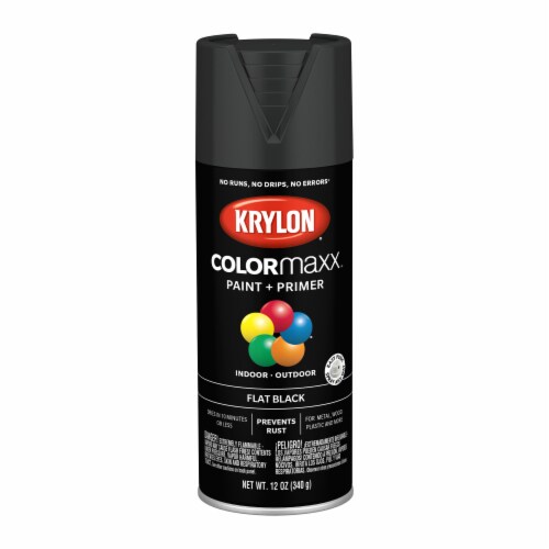Krylon® Colormaxx Flat Black Spray Paint & Primer Perspective: front