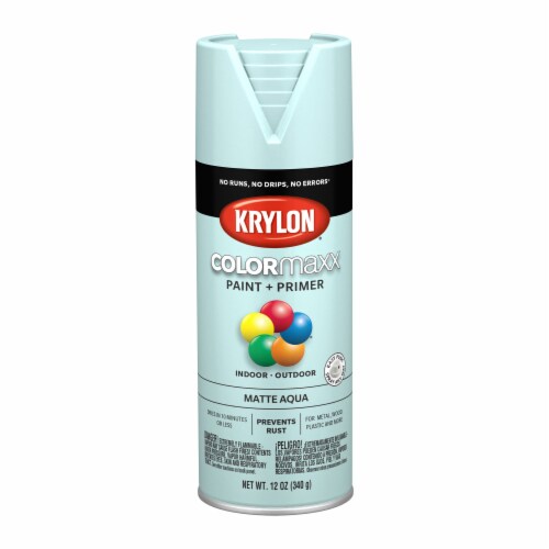 Krylon® ColorMaxx Matte Aqua Indoor/Outdoor Paint and Primer Perspective: front