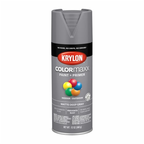 Krylon® ColorMaxx Matte Deep Gray Indoor/Outdoor Paint and Primer Perspective: front