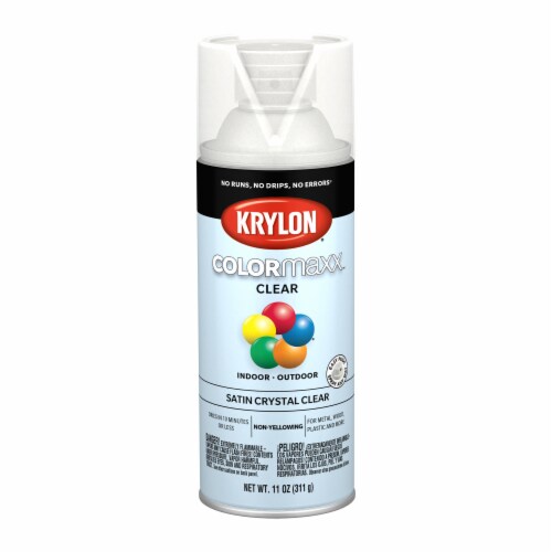 Krylon® ColorMaxx™ Clear Spray Paint - Satin Crystal Clear Perspective: front