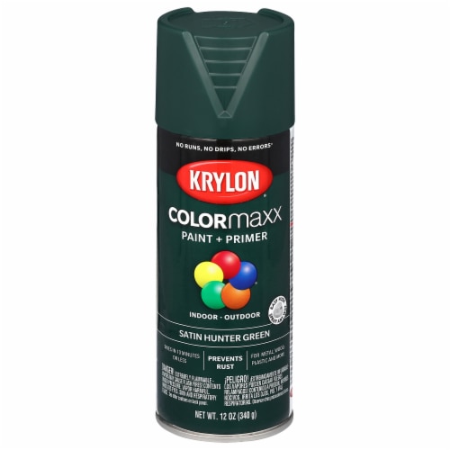 Krylon® ColorMaxx Satin Hunter Green Indoor/Outdoor Spray Paint and Primer Perspective: front