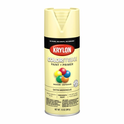Krylon® ColorMaxx Indoor/Outdoor Paint and Primer - Satin Meringue Perspective: front