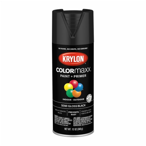 Krylon® ColorMaxx™ Indoor/Outdoor Spray Paint + Primer - Semi-Gloss Black Perspective: front