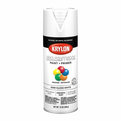 Krylon® ColorMaxx™ Indoor/Outdoor Spray Paint + Primer - Semi-Gloss White Perspective: front