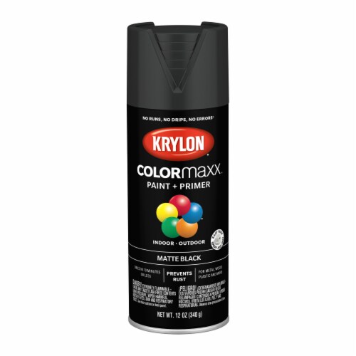 Krylon® ColorMaxx® Matte Black Indoor/Outdoor Spray Paint + Primer Perspective: front